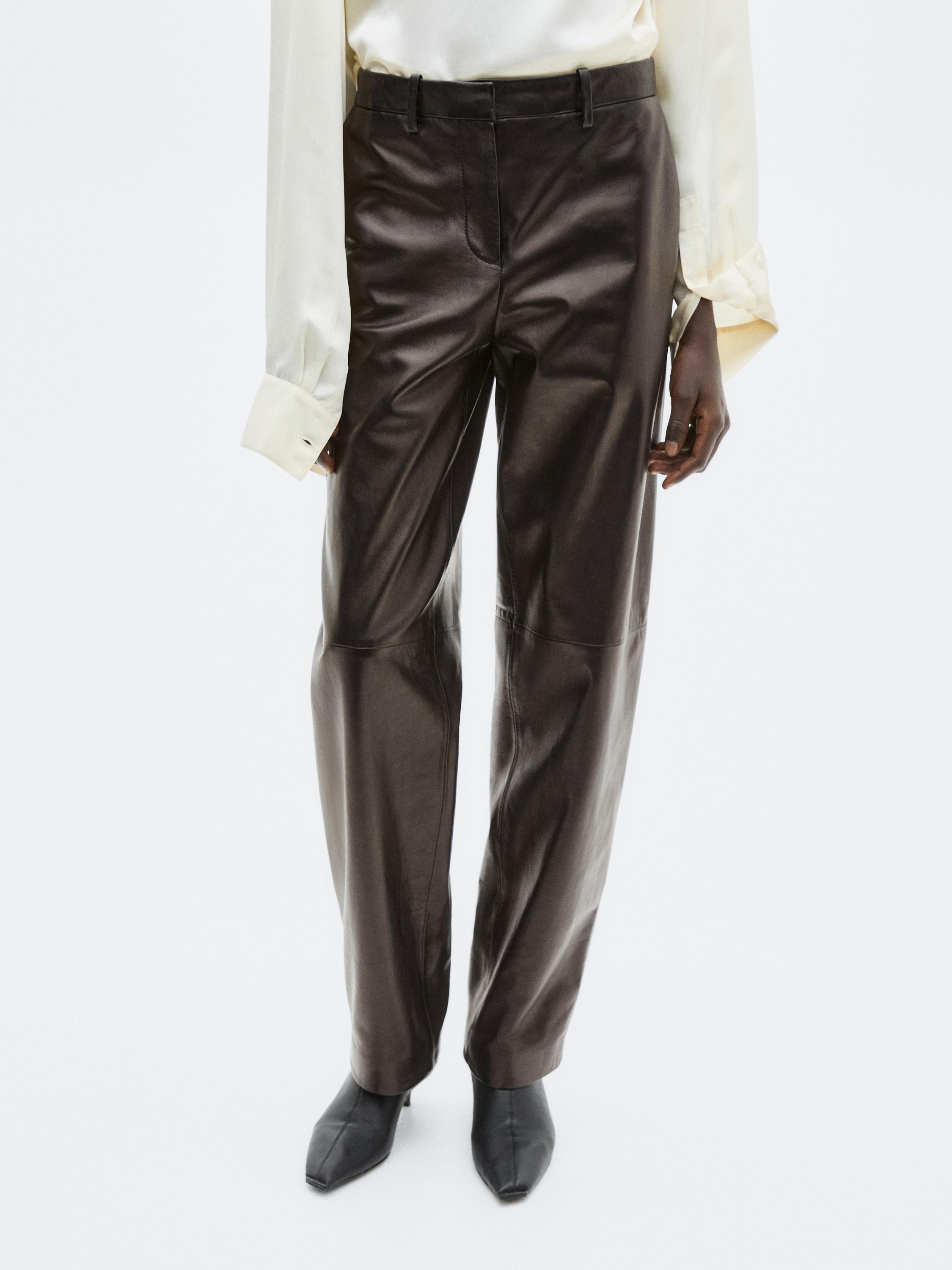 Wide-leg nappa leather trousers - LIMITED